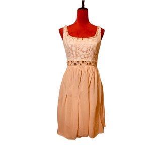 ANTONIO MELANI RHINESTONE FLARE DRESS